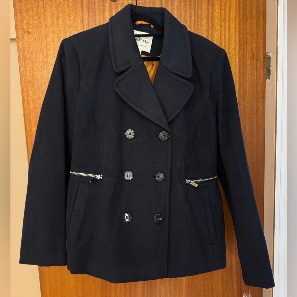 NWT Maralyn & Me Navy Double Breasted Peacoat XXL